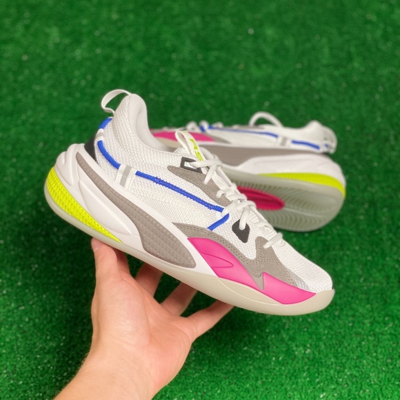 Puma J Cole X RS Dreamer GS Basketball Shoes White Pink Blue